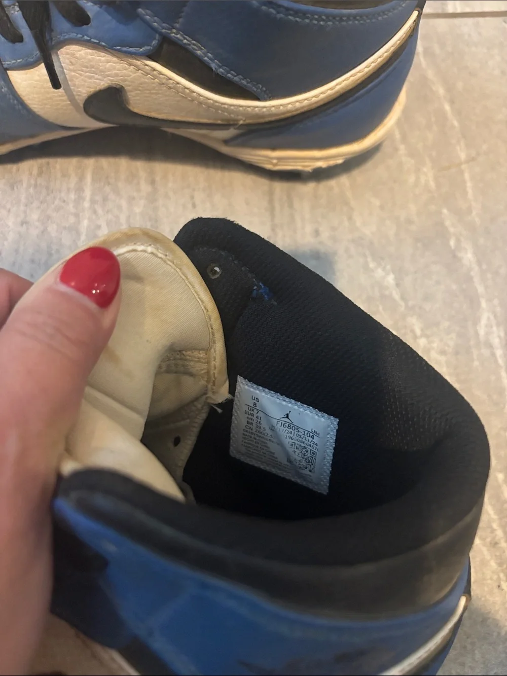 Jordan High-Top Cleats in Blue, Cream and Black